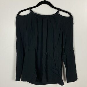 Club Monaco Black Cold Shoulder Top
